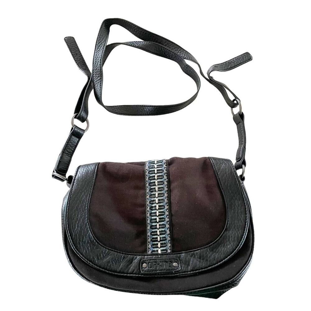 Dakine Black Vegan Leather Crossbody Purse Boho‎ Satchel
